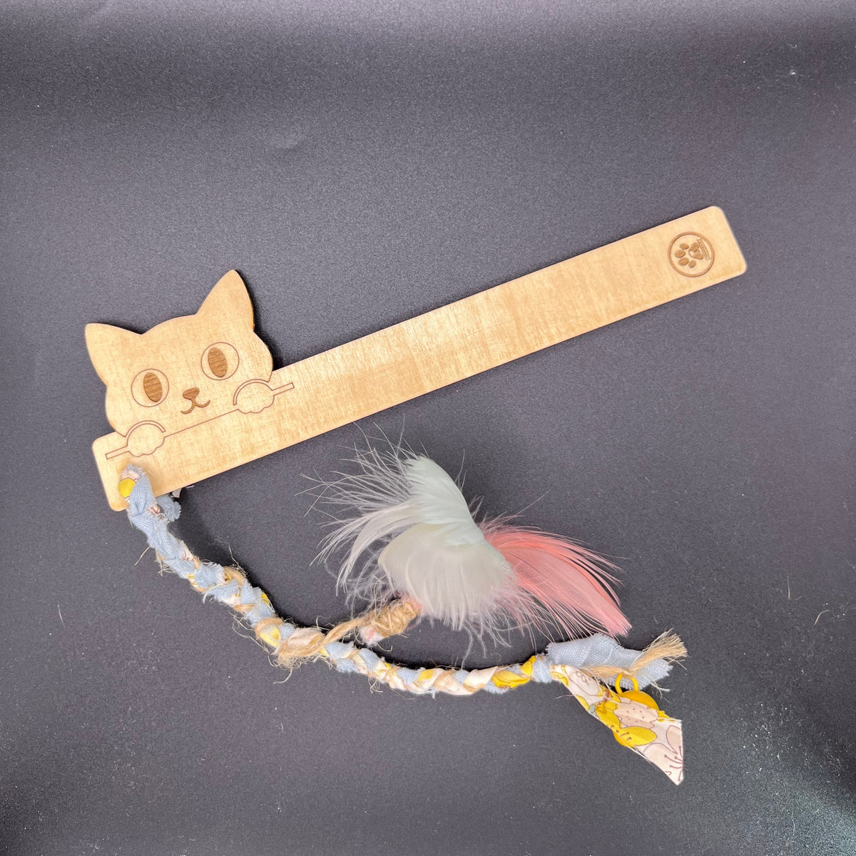 🐈 Jouet pour chat – Canne avec jouet tissu, plume et grelot