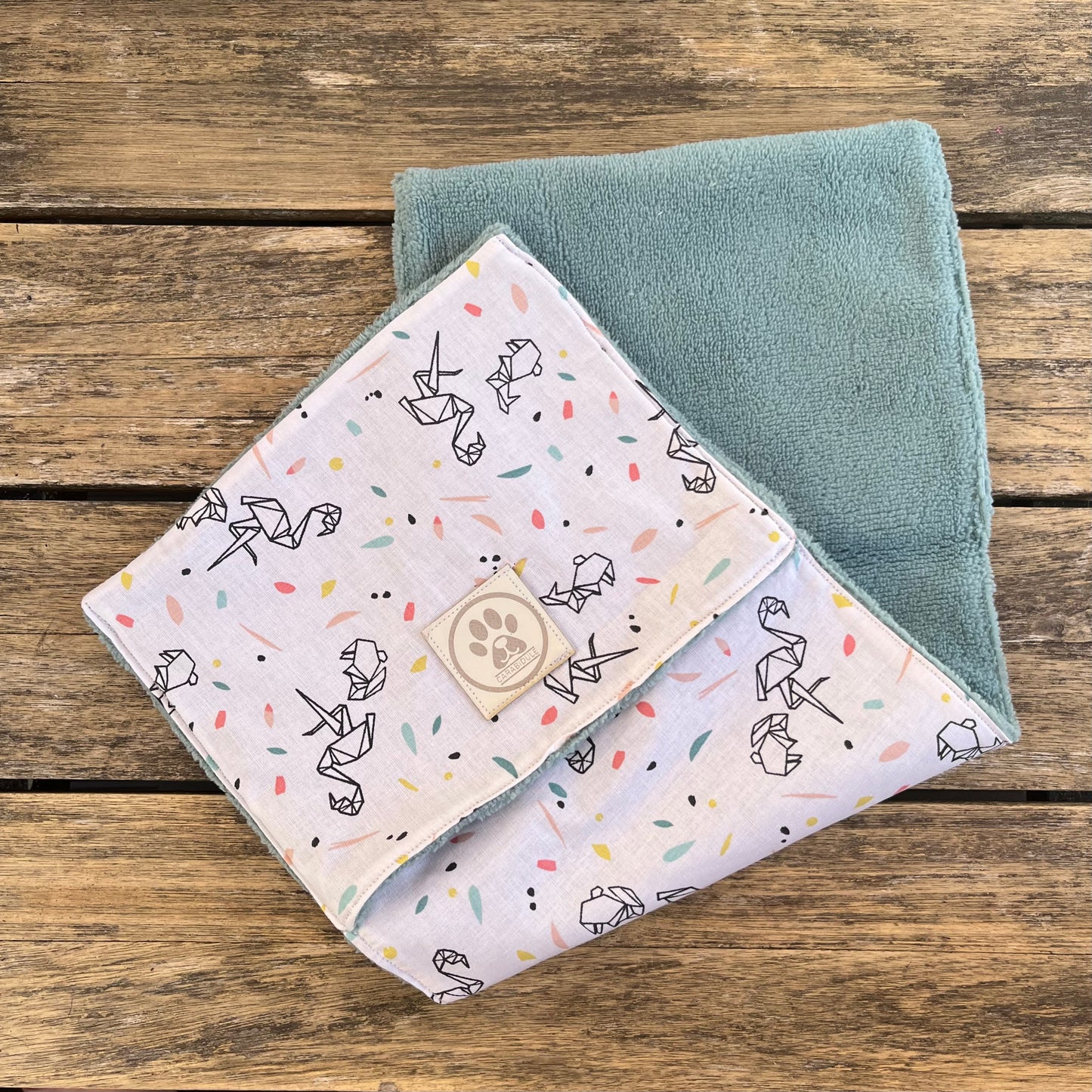 Serviette essuie-pattes pour chien - Origami