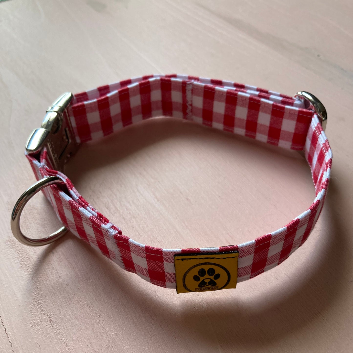 Collier ajustable - Carreaux rouge