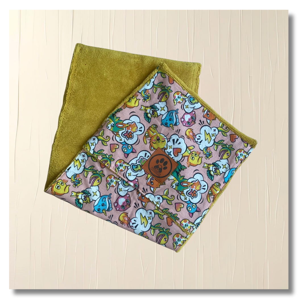Serviette essuie-pattes Poke Jaune