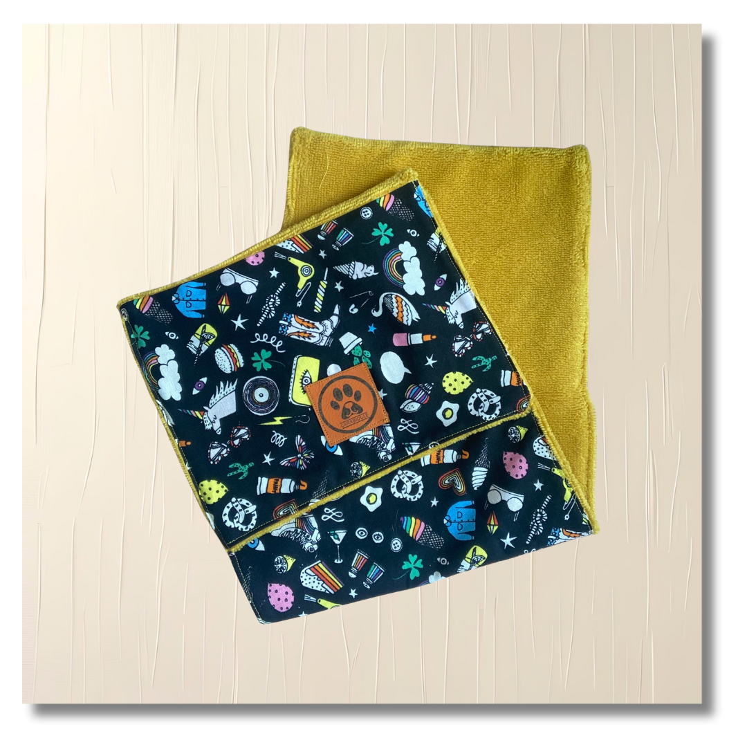 Serviette essuie-pattes Girly Jaune