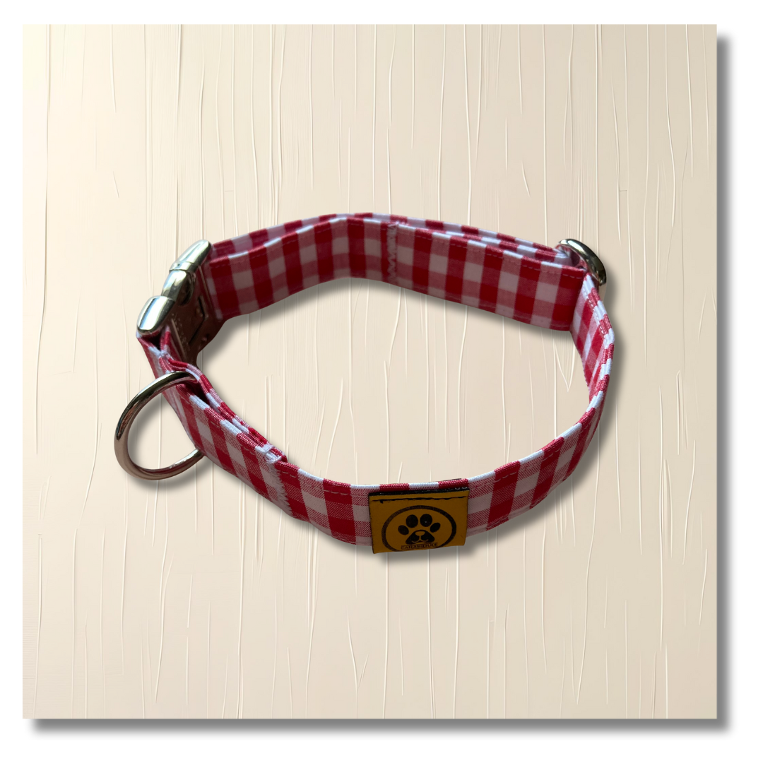 Collier ajustable - Carreaux rouge