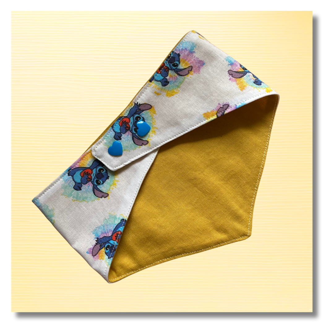 Bandana Chien Stitch Réversible – Accessoire Été Fait Main