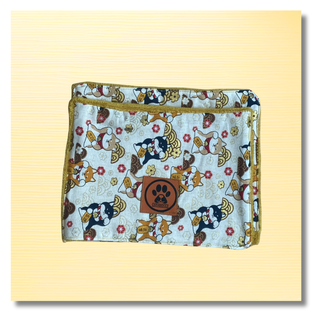 Serviette essuie-pattes Shiba Jaune