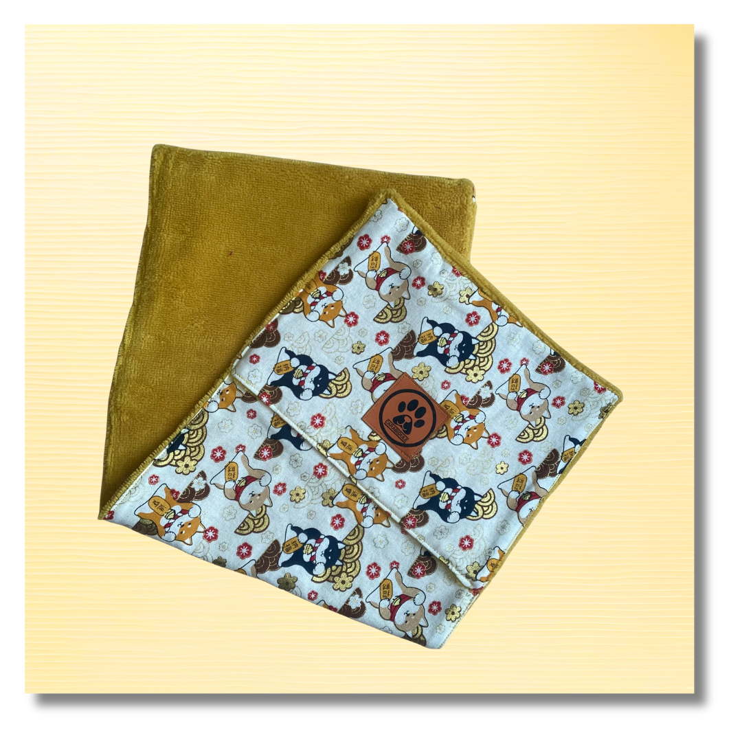 Serviette essuie-pattes Shiba Jaune