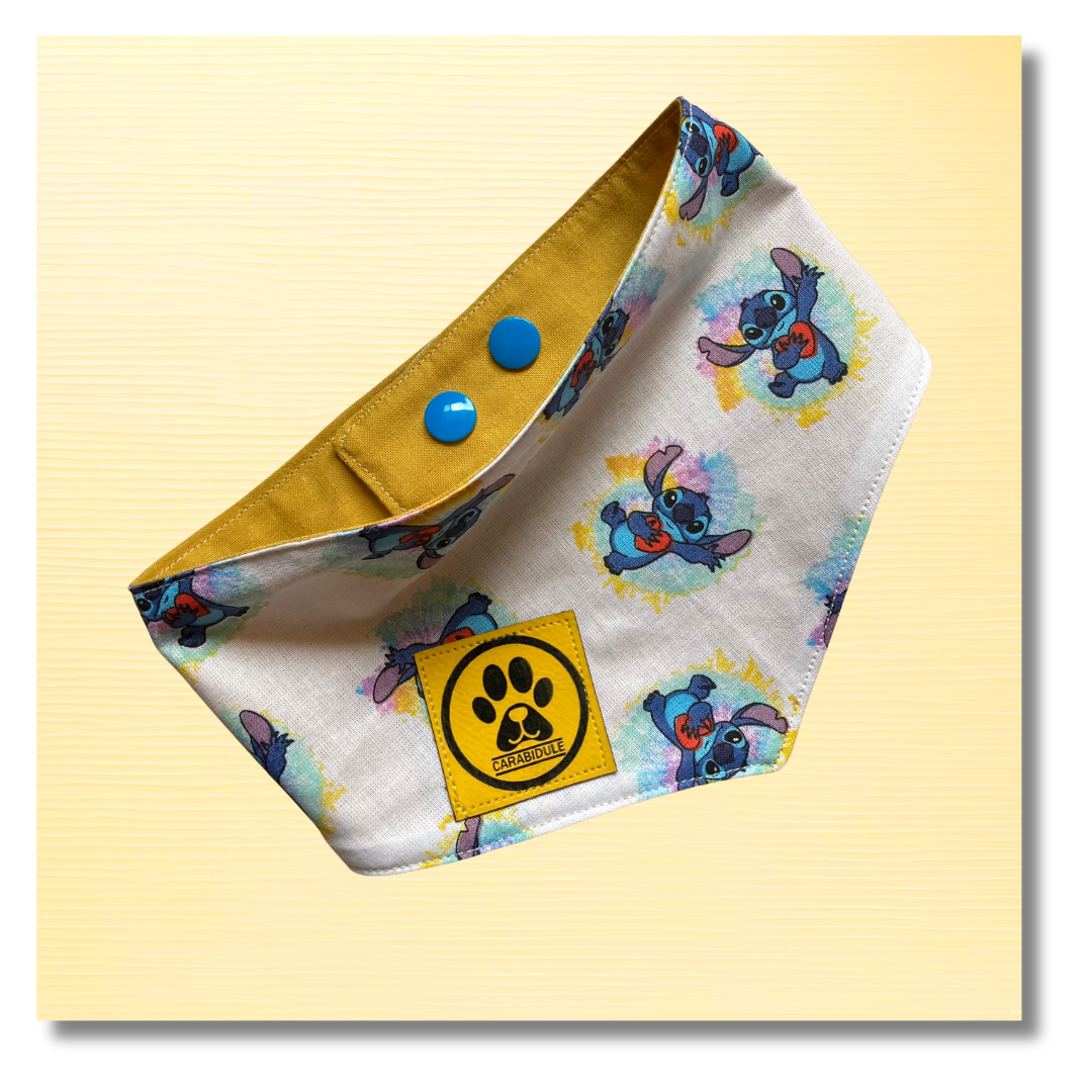 Bandana Chien Stitch Réversible – Accessoire Été Fait Main
