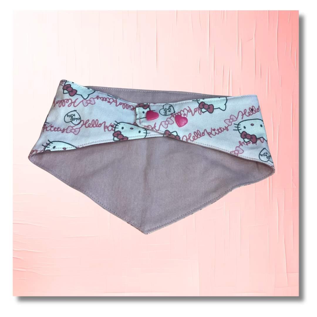 Bandana Chien Kawaii - Réversible Rose – Accessoire Été Fait Main