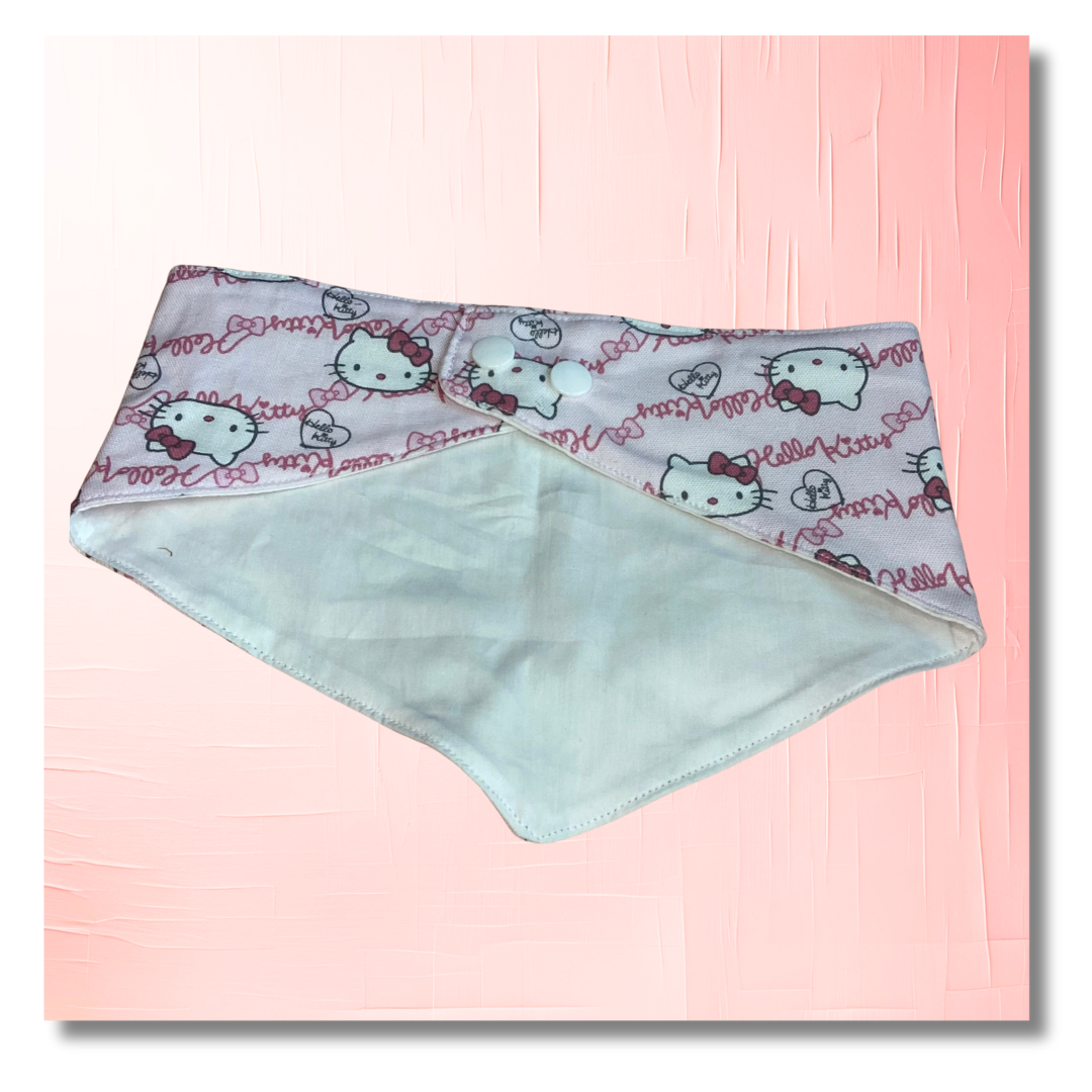 Bandana Chien Kawaii - Réversible Blanc – Accessoire Été Fait Main
