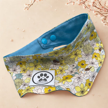 Bandana chien en tissu japonais fleuri – Collection Printemps Été 2026