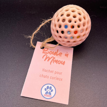 Balle pour chat imprimée en 3D – Jouet sonore zéro déchet | Couleur surprise