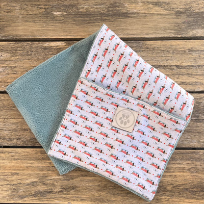 Serviette essuie-pattes pour chien – Teckel