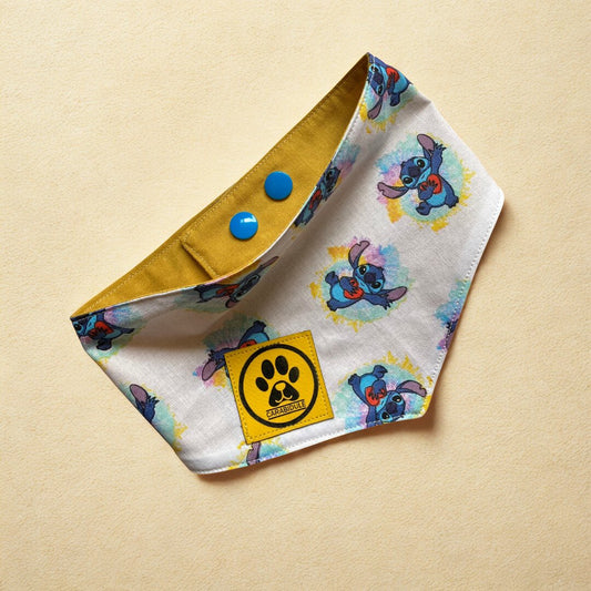 Bandana Chien Stitch Réversible – Accessoire Été Fait Main