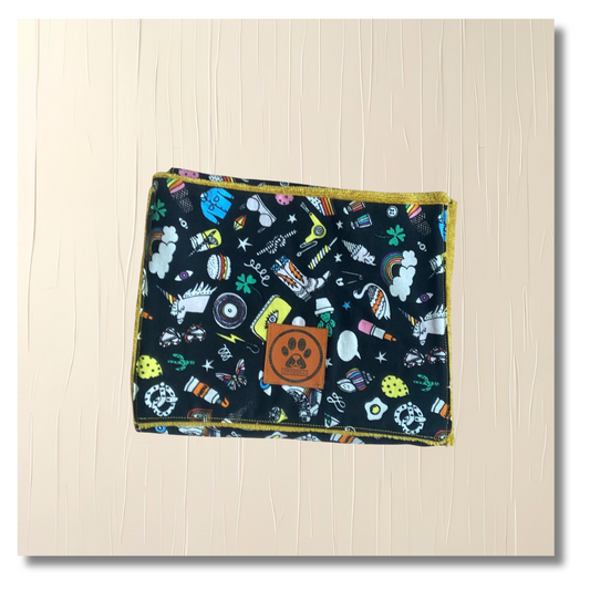 Serviette essuie-pattes Girly Jaune
