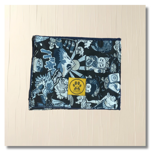 Serviette essuie-pattes japan bleu
