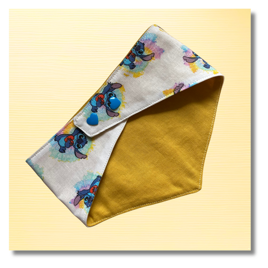 Bandana Chien Stitch Réversible – Accessoire Été Fait Main