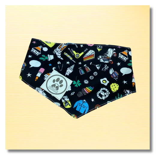 Bandana Chien Girly -  Réversible Blanc – Accessoire Été Fait Main