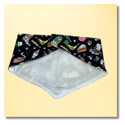Bandana Chien Girly -  Réversible Blanc – Accessoire Été Fait Main