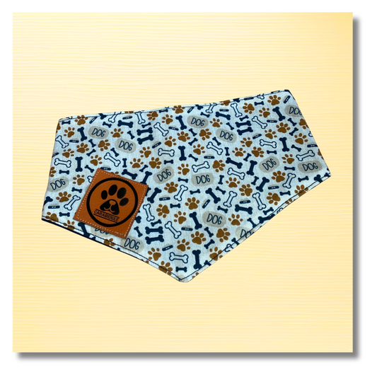 Bandana Chien Dog -  Réversible Bleu – Accessoire Été Fait Main