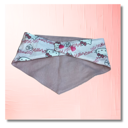 Bandana Chien Kawaii -  Réversible Rose – Accessoire Été Fait Main