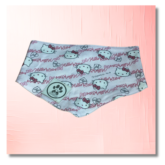 Bandana Chien Kawaii -  Réversible Blanc – Accessoire Été Fait Main