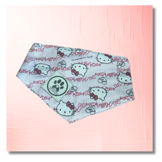 Bandana Chien Kawaii -  Réversible Rose – Accessoire Été Fait Main